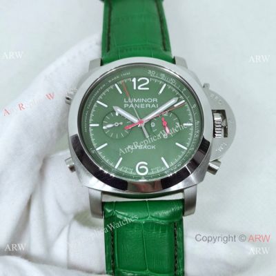 New Panerai Luminor Chrono Flyback Verde Militare PAM01296 Watch Green Dial